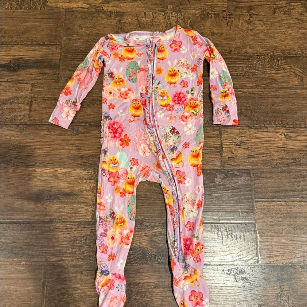 Posh Peanut Easter Floral Pink Kids Onesie